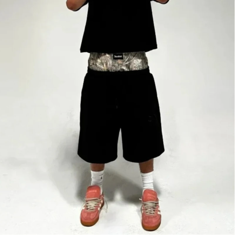 남성용 대형 더블 레이어 고딕 바지, 미국 패션, 스트리트웨어 Y2K, 하라주쿠, 느슨한 핏, 높은 허리, 넓은 다리