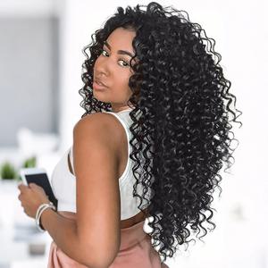 BEWILL 고고 컬 크로셰트 헤어，14인치, 18인치 워터 웨이브 비치 컬 크로셰트 헤어，엠브레 색상의 합성 보헤미안 브레이드 헤어 엑스텐션，1B 색상