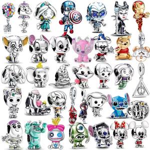 2025 100% 925 스털링 실버 디즈니 참 해리 포터 비즈 오리지널 판도라 팔찌에 적합, 여성 패션 선물