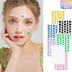 다색 스타 여드름 패치, 여드름 패치, 얼굴 여드름 패치, 컨실러 여드름 패치, 초박형 1400개