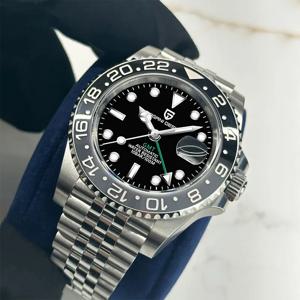 파가니 디자인 남성용 시계 GMT40mm 기계식 시계 탑 브랜드 사파이어 글래스 스테인리스 스틸 방수 시계 남성용 시계 선물