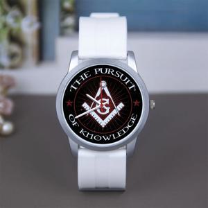 맞춤형 45/38mm 프리메이슨 아이콘 프린트 로고 로즈 골드 기념품 남성용 시계 로고 다이얼 실버 나침반 패턴