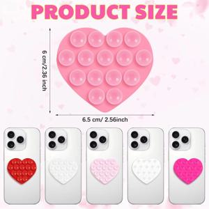 양면 하트 모양 실리콘 흡착컵 폰 스티커 자가 접착 미끄럼 방지 흡착 폰 거치대 흡착컵