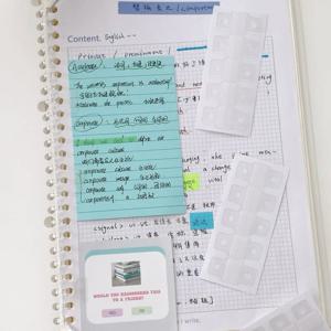20개/팩 루즈리프 노트북 인덱스 탭 스티키 노트 후크 스티커 원형 구멍 접착식 셀프 접착 카드 사진 보관 수정용