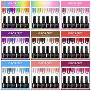 컬러 블록 시리즈 |   글로시 네일즈 0.24온스 트렌디 캔디 폼 젤 세미 퍼머넌트 네일 아트 드립 LED 네일 살롱 DIY 네일 아트 젤 시