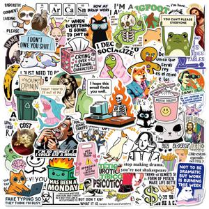 50개 재미있는 스나키 밈 스티커 만화 데칼 장식 DIY 노트북 냉장고 전화 자전거 노트북 기타 그래피티 스티커