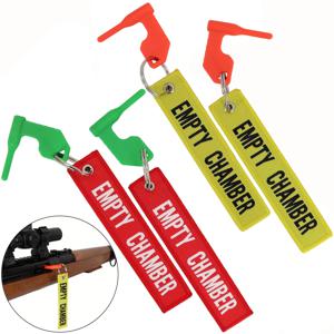 2세트 챔버 안전 플래그, 밝은 노란색과 빨간색의 빈 챔버 태그 키체인이 있는 소총, 샷건, 권총에 적합, 범용 호환성