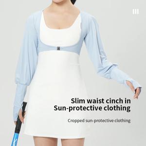 여성용 손가락 구멍이 있는 쿨링 숄 암슬리브, 자외선 차단, 골프용 썬 프로텍션 쿨러 숄