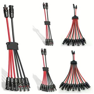 2~4/6/8 Y형 태양광 커넥터, 공구 없이 사용 가능한 10AWG 태양광 패널 케이블 분배기 (RV, 보트, 태양광 시스템용)