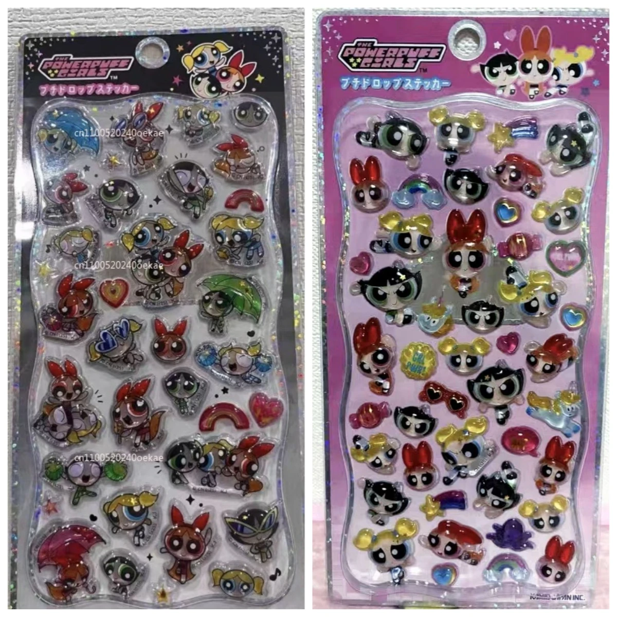 새로운 파워퍼프걸 스티커 만화 크리에이티브 폰 케이스 투명 스티커 핸드 아카운트 소품 친구 생일 선물