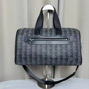 기하학적 모노그램 더플백 – 프리미엄 PU 가죽 여행 가방