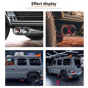 메르세데스-벤츠 W464 W463A G63 G65 G550 500 G 클래스용 로켓 LED 스타일 카본 파이버 배기 파이프 머플러