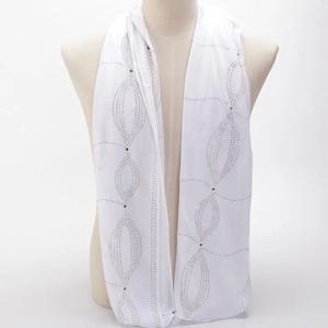 새로운 A04 진주빛 스노우 이미테이션 롱 스카프 에스닉 스타일 헤드스카프 터번 유행하는 무브랜드 겨울 액세서리