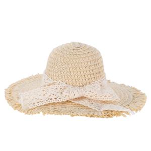 레이스 리본이 달린 미니 천연 밀짚모자 베이지색 우아한 작은 공예 모자 인형의 집 장식 및 창의적인 액세서리