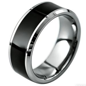 텅스텐 웨딩 반지 (남녀공용) NFC Ntag216 칩 내장, 7mm 컴포트 핏, 프로그래밍 가능한 888바이트 기념일 URL