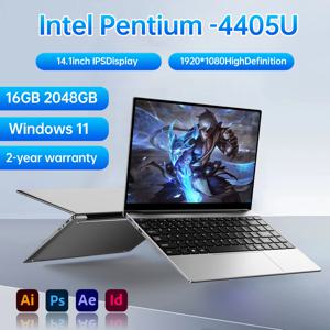 새로운 초슬림 노트북 14.1인치 16GB 램 2TB SSD 인텔 4405U 게이밍 PC 1920*1080 디스플레이 사무용/학습용 컴퓨터 PC 윈도우 11 프로 ﻿