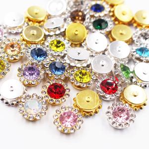 30PCS-100PCS 골드 꽃 발톱 라인 석 반짝이 크리스탈 트림 스톤 비즈 의류 공예 의류 보석에 대 한 라인 석에 바느질