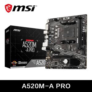MSI AMD A520M-A PRO 마더보드, 지지대 Ryzen CPU R3 R5 R7 5000 및 3000 시리즈 메인보드, AM4 M.2 NVME 듀얼 채널 DDR4, 완전 신제품