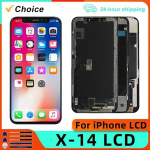 iPhone X XR XS LCD 디스플레이 용 슈퍼 OLED iPhone 11 12 13 Pro MAX 디스플레이 디스플레이 어셈블리 용 13 미니 14 PLUS 15 디스플레이