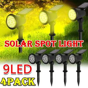 1/2/3/4Pcs 태양 전원 9LED 램프 조정 가능한 태양 스포트라이트 지상 IP65 방수 풍경 벽 조명 야외 조명