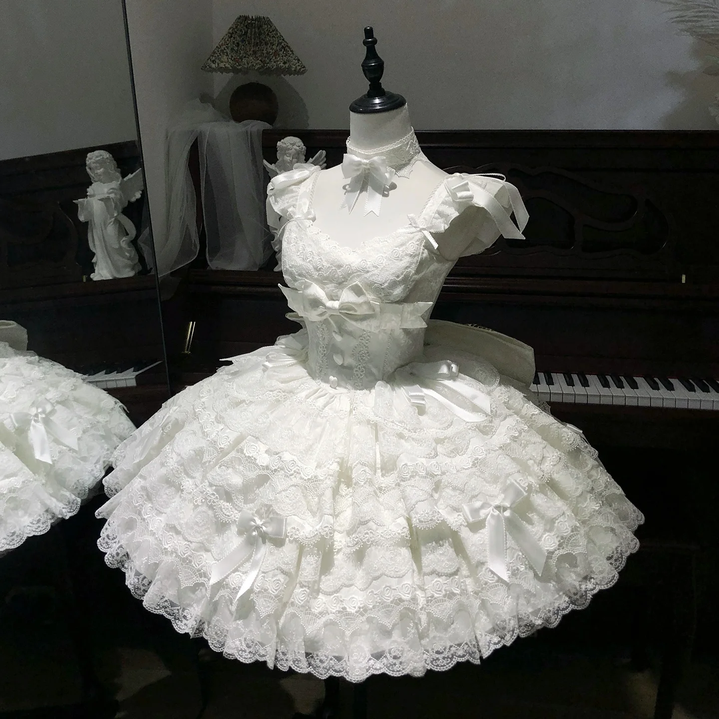 발레 테마 오리지널 로리타 드레스 JSK 스커트와 탑 세트 9겹 타워 스타일 50위안 할인 60 여성 패셔너블 의류