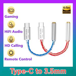 유형 C ~ 3.5mm 잭 USB 케이블 HiFi 오디오 앰프 헤드폰 어댑터 iPhone16/15 용 HD 마이크 Samsung Xiaomi Huawei 이어폰 변환기