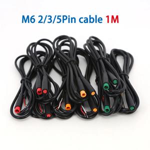 방수 1M 6mm M6 2/3/5핀 코어 남성-여성 줄렛 전기 자전거 플러그 연장 케이블 커넥터 스쿠터 브레이크 신호 센서 e