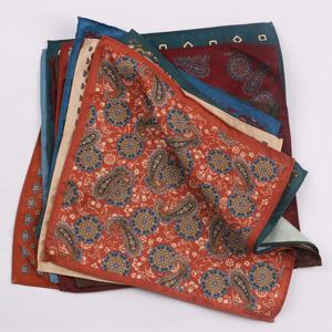 남성 정장 수트 포켓 스카프 가슴 얀휘 드레스 레트로 프린팅 영국 심플 패턴 비즈니스 트렌드 웨딩 장식