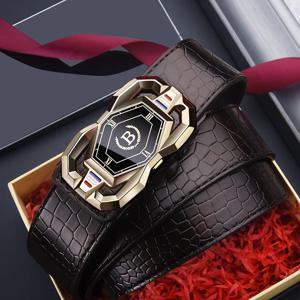 고급스럽고 분위기 있는 남성용 자동 버클 악어 패턴 벨트 새로운 남성 캐주얼웨어 벨트 패션 청소년 비즈니스 벨트