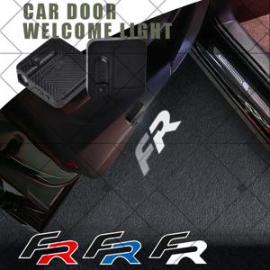FR 로고 타라코 이비자 아테카 레온 본 코르도바 포르멘토르 자동차 HD 프로젝터 램프 LED 자동차 도어 웰컴 라이트 액세서리 1/2개