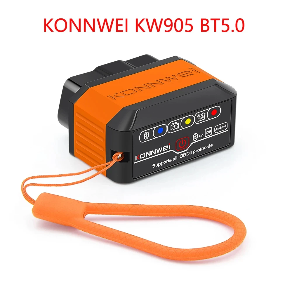 KONNWEI KW905 ELM327 V1.5 OBD2 자동차 진단 도구 코드 리더 스캐너 블루투스 5.0 안드로이드/IOS용 ELM 327 OBD 2