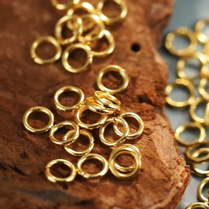100개 스테인리스 스틸 점프 링 3-15mm 금도금 스플릿 링 쥬얼리 제작 체인 연결고리 DIY 액세서리 도매