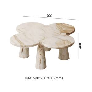 커피 테이블 40cm, 카라라 원형 꽃무늬 거실 테이블, 손으로 광택 처리한 모던 센터 테이블