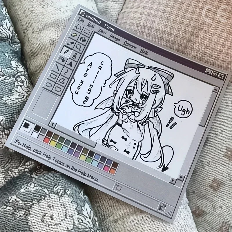 빈티지 레트로 컴퓨터 드로잉 보드 메모장-50/100매 정사각형 종이 창의적 일러스트레이션 디자인 스케치 공예 용품