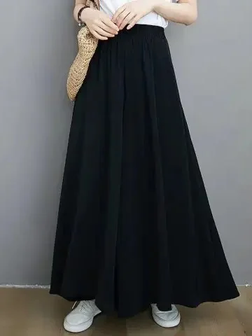 플러스 사이즈 캐주얼 팬츠 여성용 하이웨이스트 루즈핏 여름 신상 300파운드 스트레이트 레그 드레이피 와이드 레그 팬츠