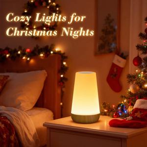 야간 조명 침실 조광 터치 램프 13가지 색상 및 5단계 밝기 아기 테이블 램프 휴대용 충전식 침대 옆 테이블 램프