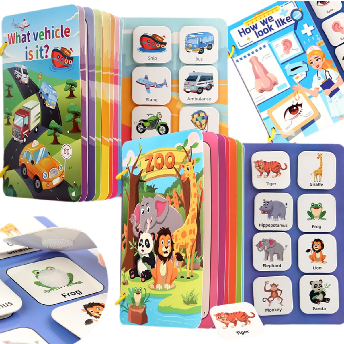 몬테소리 아기 활동책 나의 첫 조용한 책 붙이기 조기 학습 교육 장난감 어린이 장난감 매칭 게임 2~3세 아기용