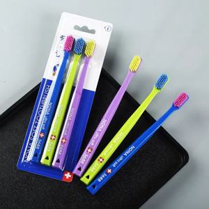 3개입 부드러운 모가 밀집된 미세모 칫솔 인기 있는 커플 구강 위생 수동 칫솔