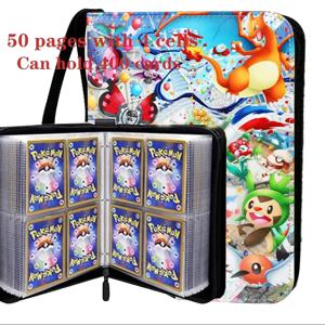 신상품-- 400개 *포켓몬!! 앨범 바인더 포토카드 PU 지퍼 사진 앨범 카드 홀더 장난감 수집 폴더 편지 카드 취미용