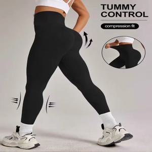 무봉제 누드 요가 팬츠 하이웨이스트 스포츠 타이트 레깅스 빠른 건조 신축성 있는 원단 요가 팬츠 러닝 필라테스 9인치 바지