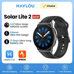 HAYLOU Solar Lite 2 스마트워치 1.43'' AMOLED 디스플레이 24시간 건강 모니터링 150+ 스포츠 모드 음성 통화 스마트워치 1ATM
