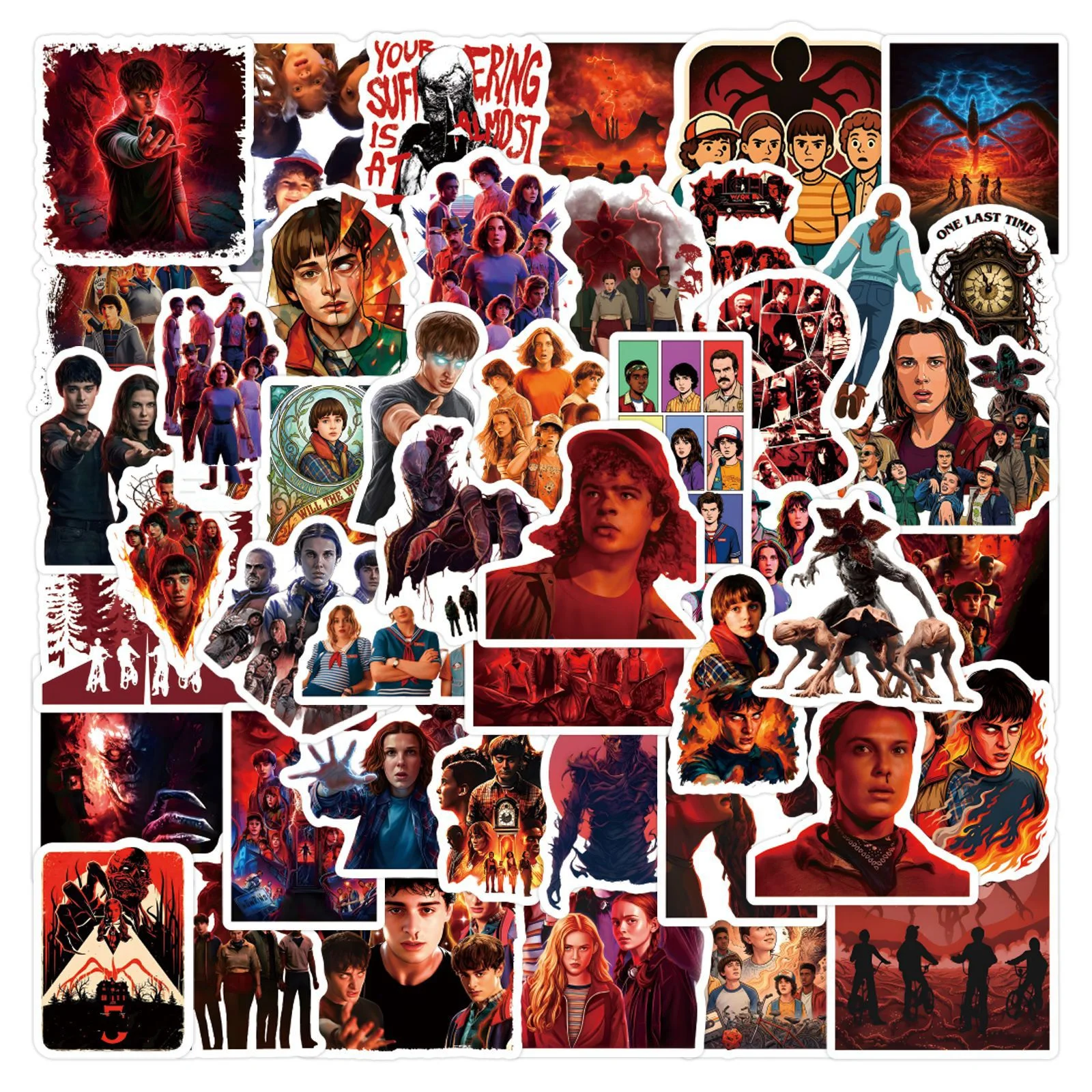 60/120개 만화 스타일 멘트 스티커, 공포 데칼, 휴대폰, 스크랩북, 스케이트보드, 여행 가방, 냉장고, 그래피티 스티커