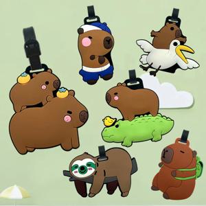 여행용품, 수하물 태그, 카툰 카피바라, PVC 수하물, 신분증, 주소 홀더, 수하물 탑승 태그, 휴대용 태그
