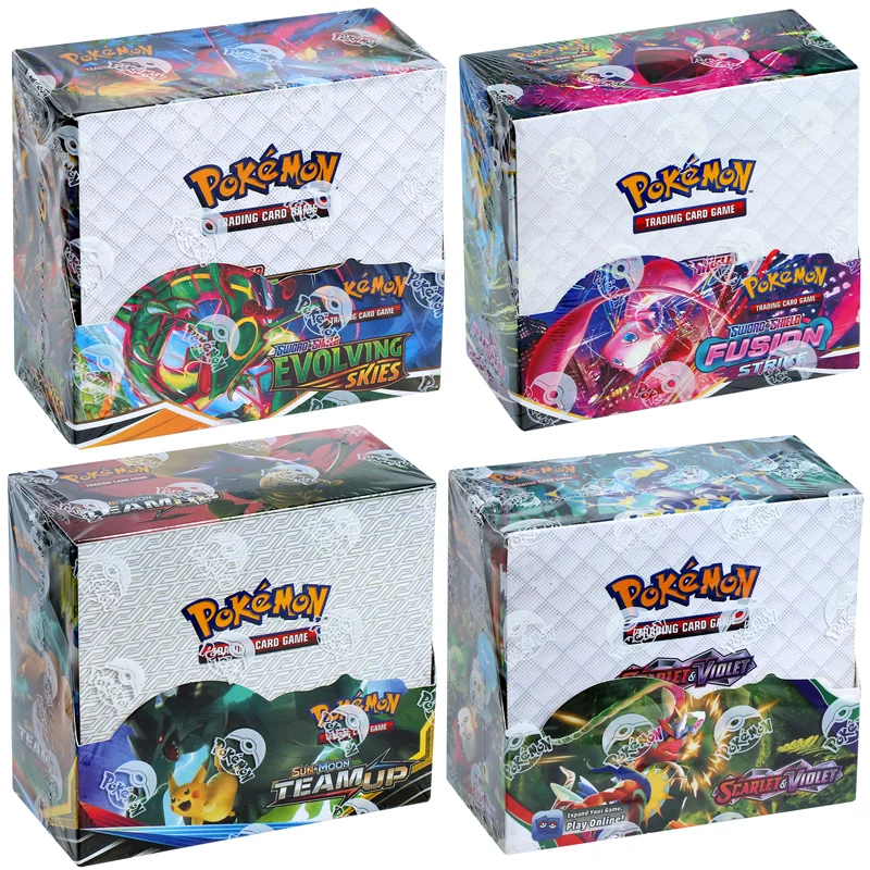 324개/세트 포켓몬 카드 Evolving Skies TEAM UP Darkness Ablaze Evolutions 영어 부스터 배틀 트랜잭션 카드