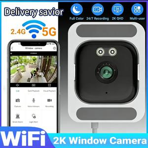 3MP 해상도 창문형 미니 카메라 풀컬러 야간 투시경 창문 카메라가 실외 카메라를 대체합니다. 2.4/5GHz WiFi 카메라