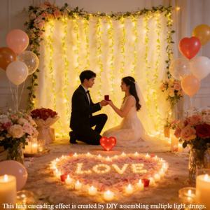 2M 버드나무 스트링 조명은 계속 켜져 있는 배터리 박스 구리선, 가족 모임, 결혼식 장식에 적합한 요정 조명입니다.