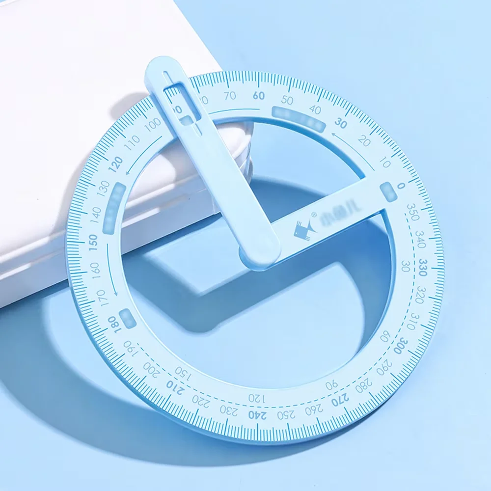 360도 활동용 각도기 학생용 각도 측정기 교구 직각 및 고각 도면용 문구류