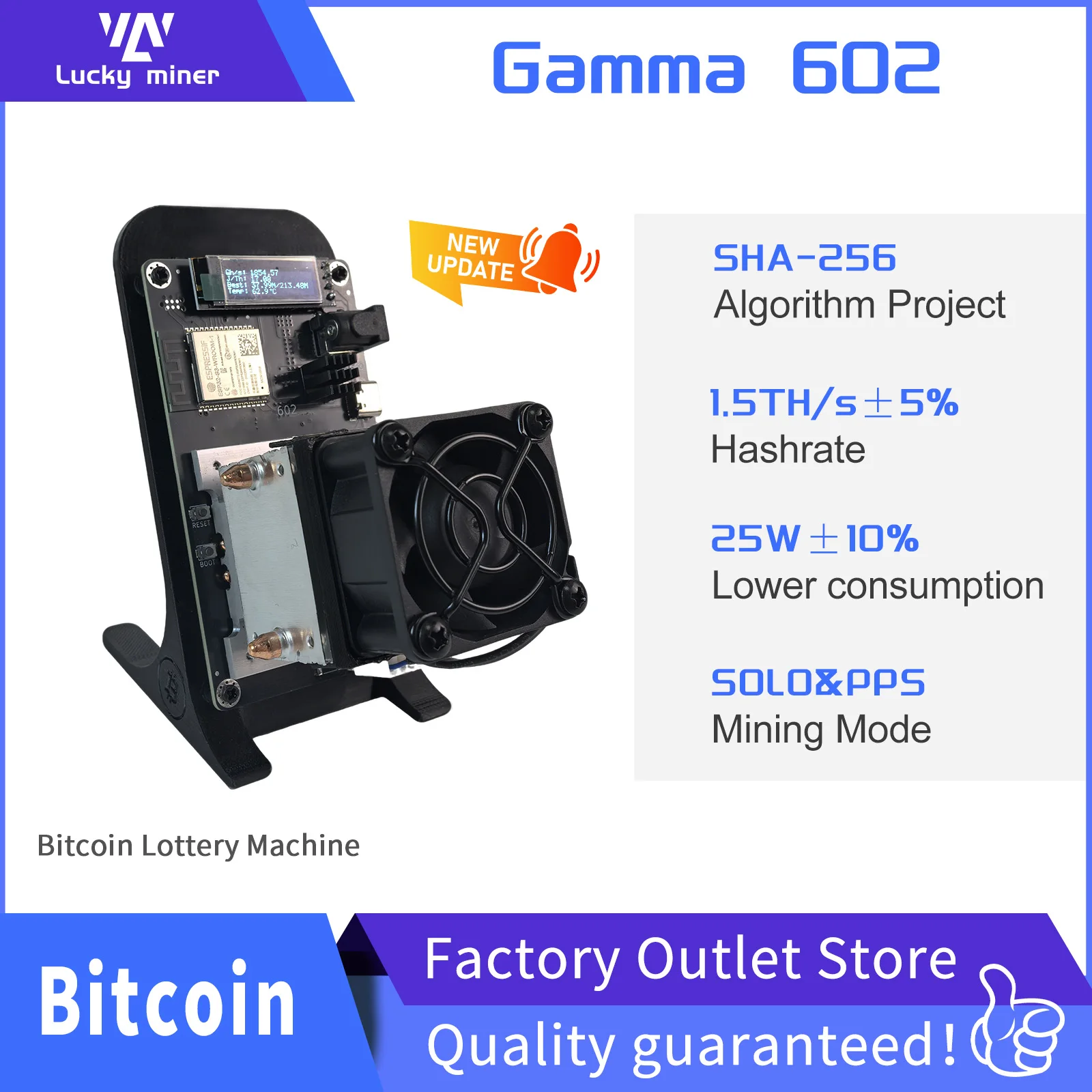 2026 업그레이드 사일런트 감마 602 1.7~1.8TH/s 비트코인 ​​채굴기 35W 저전력 SHA256 ASIC BTC 홈 채굴기