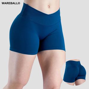 웨어볼 숏짐 여성용 앞크로스 허리 피트니스 트레이닝 심리스 러닝 힙업 운동 레깅스 사이클링 스포츠 반바지
