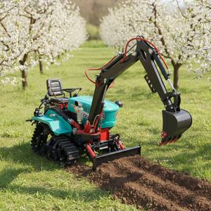 농업용 크롤러 트랙터 미니 크롤러 도저 트랙터(농장, 정원, 과수원용 어태치먼트 포함)